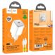 Сетевое зарядное устройство Hoco N40 Mighty 1C PD20W + кабель Type-C to Lightning - White (346139W). Фото 3 из 5