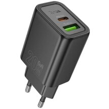 Мережевий зарядний пристрій Hoco N61 PD20W + QC3.0 (USB + Type-C) - Black: фото 1 з 6