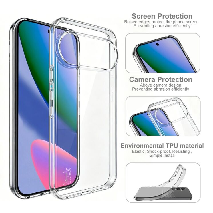 Силиконовый чехол IMAK UX-10 Series для Google Pixel 11 / 11 Pro - Transparent: фото 7 из 9