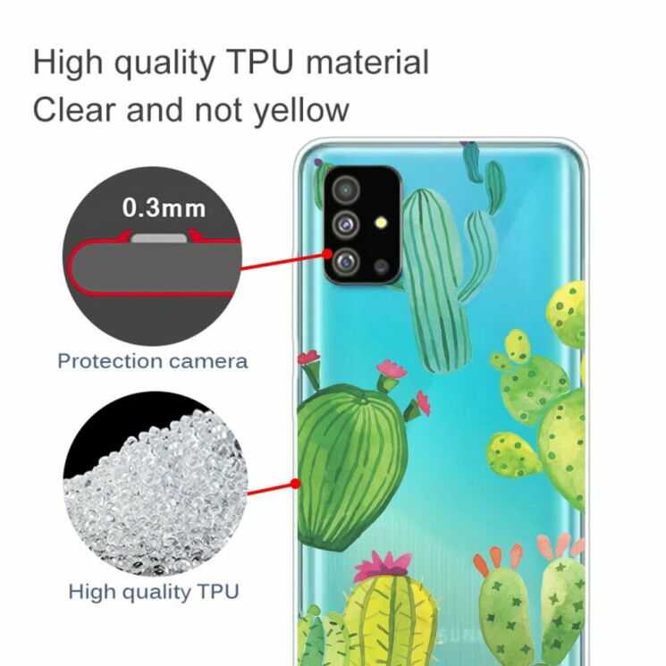 Силиконовый (TPU) чехол Deexe Pretty Glossy для Samsung Galaxy S20 Plus (G985) - Cute Cactus: фото 2 из 5