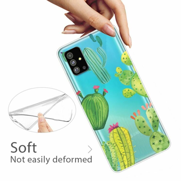 Силиконовый (TPU) чехол Deexe Pretty Glossy для Samsung Galaxy S20 Plus (G985) - Cute Cactus: фото 3 из 5
