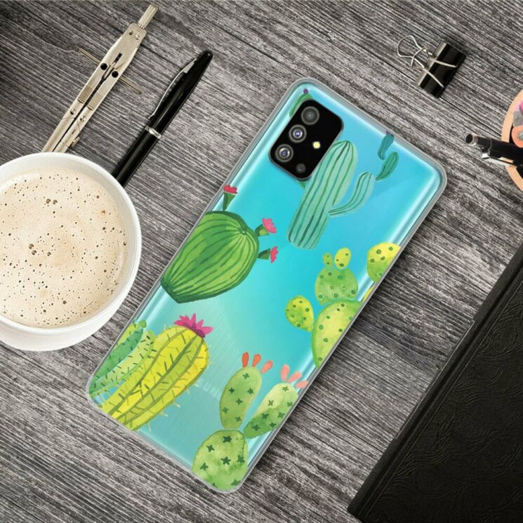 Силиконовый (TPU) чехол Deexe Pretty Glossy для Samsung Galaxy S20 Plus (G985) - Cute Cactus: фото 5 из 5