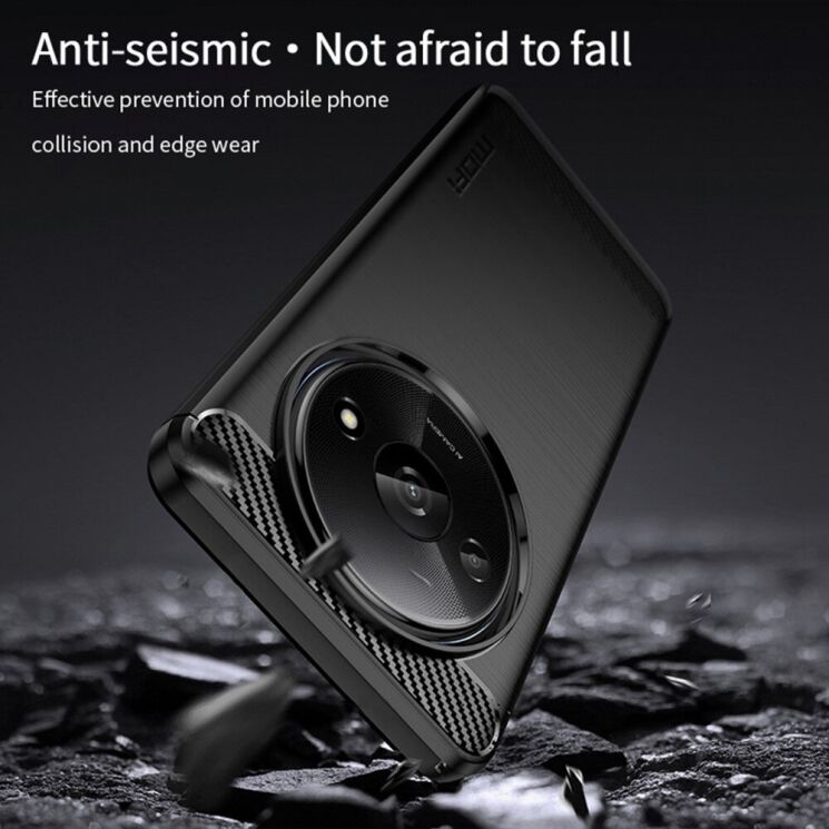 Силиконовый (TPU) чехол MOFI Carbon Fiber для Realme C65 - Black: фото 6 из 10