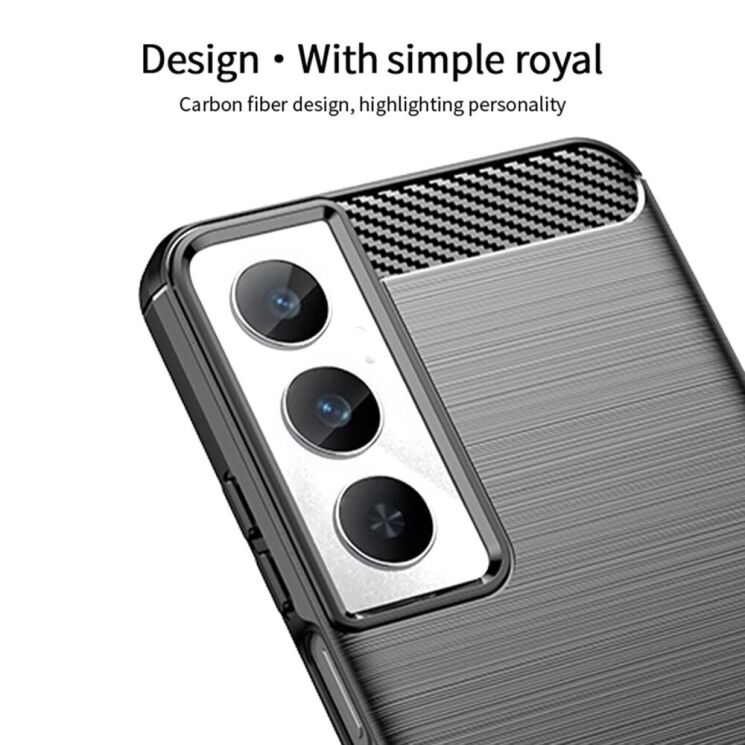 Силиконовый (TPU) чехол MOFI Carbon Fiber для Realme C65 - Black: фото 5 из 10