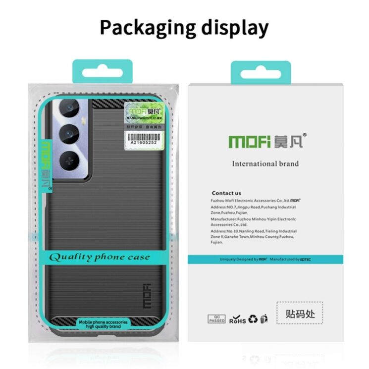 Силиконовый (TPU) чехол MOFI Carbon Fiber для Realme C65 - Black: фото 10 из 10