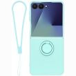 Силіконовий (TPU) чохол з кільцем Deexe Color Shell (FF) для Samsung Galaxy Flip 8 - Sky Blue (423529SL)