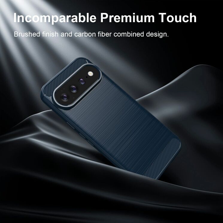 Силиконовый (TPU) чехол UniCase Carbon для Google Pixel 11 Pro XL - Blue: фото 8 из 9