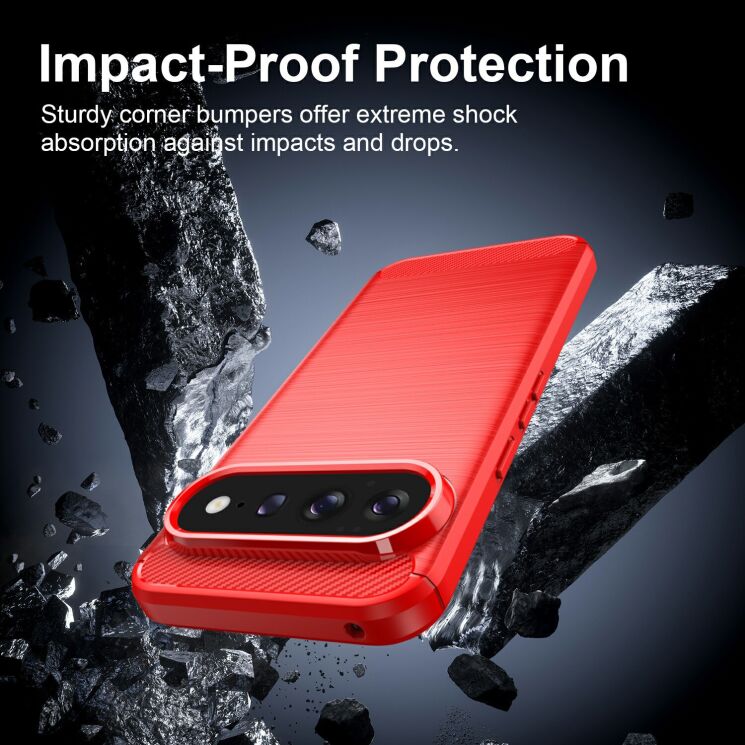 Силиконовый (TPU) чехол UniCase Carbon для Google Pixel 11 Pro XL - Blue: фото 4 из 9