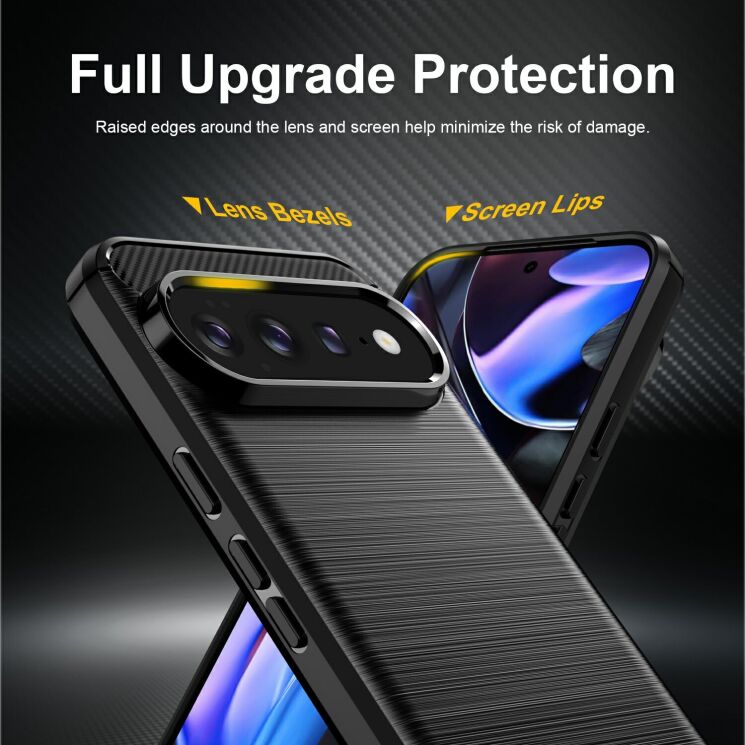 Силиконовый (TPU) чехол UniCase Carbon для Google Pixel 11 Pro XL - Blue: фото 3 из 9