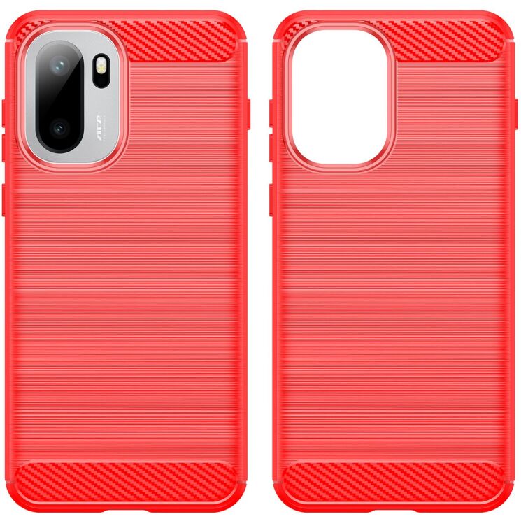 Силиконовый (TPU) чехол UniCase Carbon для OnePlus 15R / Ace 6 / Ace 6T - Red: фото 2 из 8