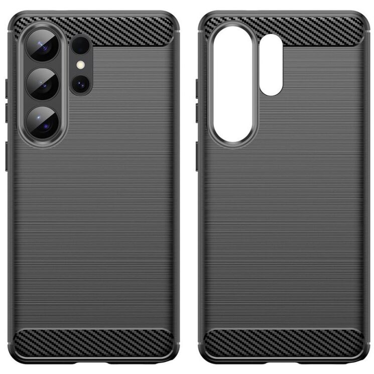 Силиконовый (TPU) чехол UniCase Carbon для Samsung Galaxy S26 Ultra - Black: фото 2 из 8