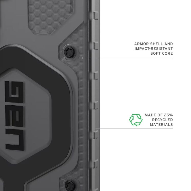Ударопрочный чехол URBAN ARMOR GEAR Pathfinder Clear MagSafe для Samsung Galaxy S26 (S942) 214528113140 - Ash / Black: фото 6 из 9