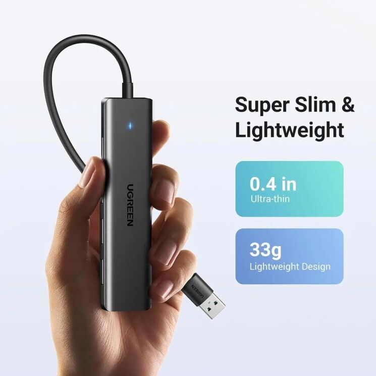 USB HUB UGREEN CM219 4 in 1 USB to 4USB 3.0 (25851) - Black: фото 7 из 8
