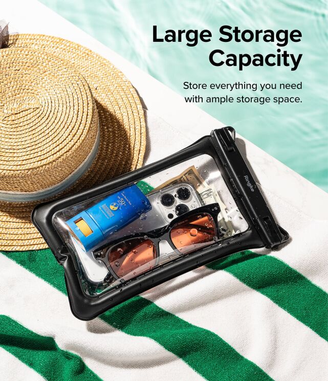 Влагозащитный чехол Ringke Floating Waterproof Pouch (8809919305051) - Black: фото 5 из 16