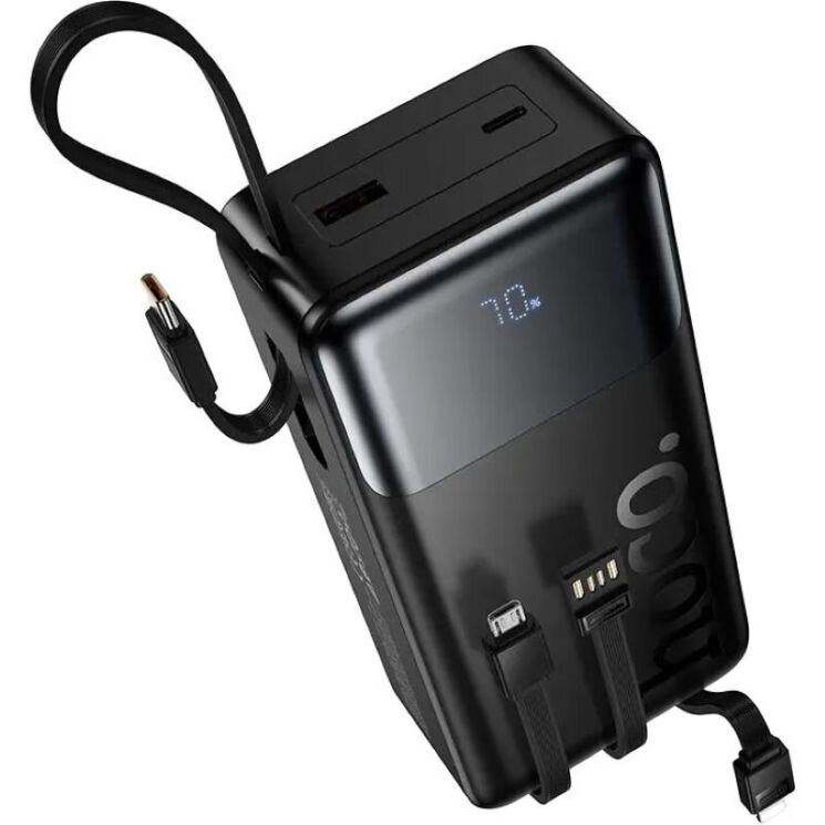 Внешний аккумулятор Hoco J156B 22.5W+PD20W (30000mAh) + кабель Type-C+Lightning+MicroUSB+USB - Black: фото 5 из 9