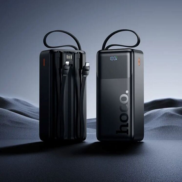 Внешний аккумулятор Hoco J156B 22.5W+PD20W (30000mAh) + кабель Type-C+Lightning+MicroUSB+USB - Black: фото 8 из 9