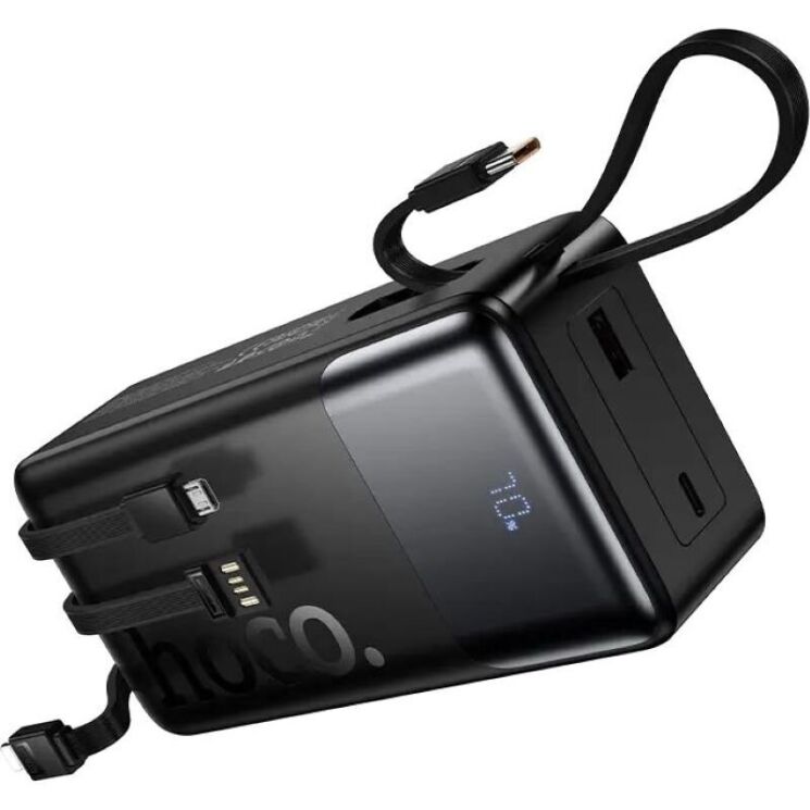 Внешний аккумулятор Hoco J156B 22.5W+PD20W (30000mAh) + кабель Type-C+Lightning+MicroUSB+USB - Black: фото 3 из 9