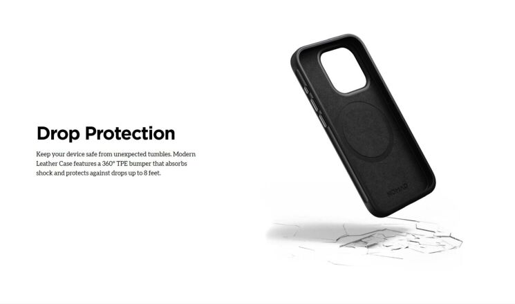 Захисний чохол Nomad Modern Leather Case для Apple iPhone 15 Pro Max - Brown: фото 12 з 14