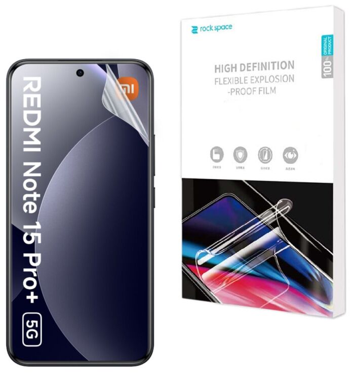 Захисна плівка на екран RockSpace Explosion-Proof SuperClear для Xiaomi Redmi Note 15 Pro Plus (404739) Захисна плівка на екран RockSpace Explosion-Proof SuperClear для Xiaomi Redmi Note 15 Pro Plus: фото 1 з 10