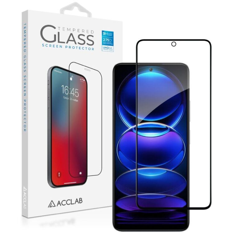 Защитное стекло ACCLAB Full Glue для Xiaomi Redmi Note 12 - Black: фото 1 из 7