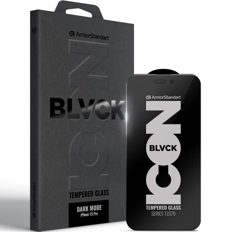 Захисне скло ArmorStandart Dark Mode BI для Apple iPhone 15 Pro - Black: фото 1 з 1