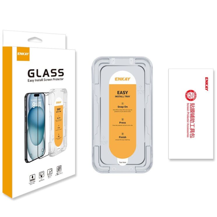 Защитное стекло ENKAY Easy Install Full Glue для iPhone 17: фото 9 из 9