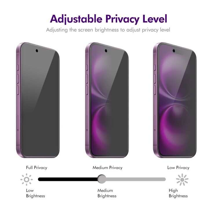 Защитное стекло HAT PRINCE Privacy для Apple iPhone 17 Air - Black: фото 4 из 7