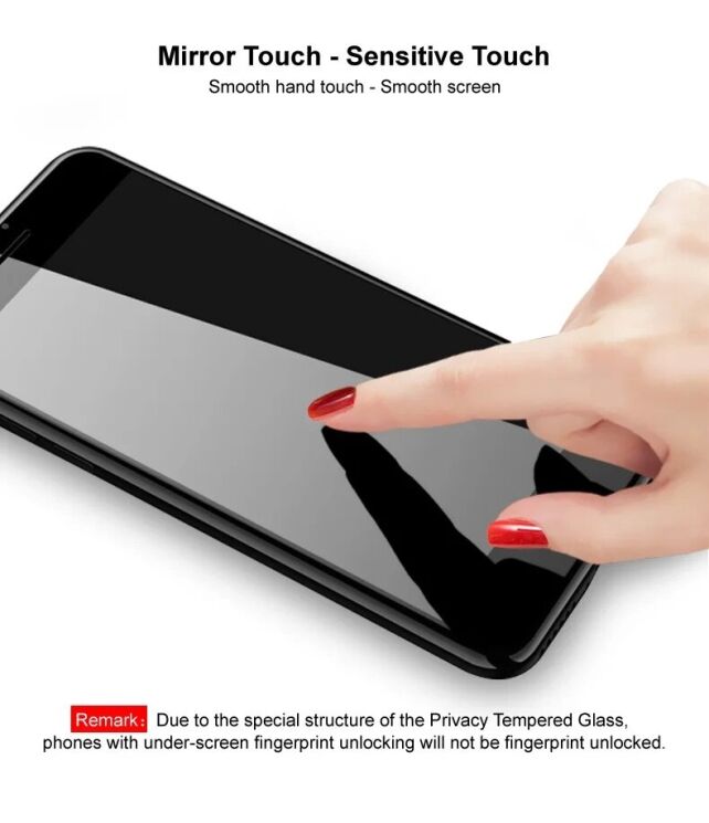 Защитное стекло IMAK 3D Curved Privacy для Xiaomi Redmi Note 14 Pro 5G / Note 14 Pro Plus / Poco X7 - Black: фото 7 из 10