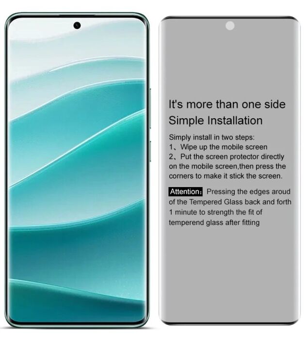 Защитное стекло IMAK 3D Curved Privacy для Xiaomi Redmi Note 14 Pro 5G / Note 14 Pro Plus / Poco X7 - Black: фото 10 из 10