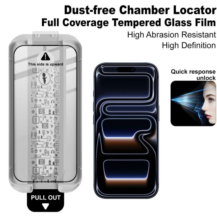 Захисне скло IMAK Easy Install Full GLue для iPhone 17 Pro - Black: фото 4 з 12