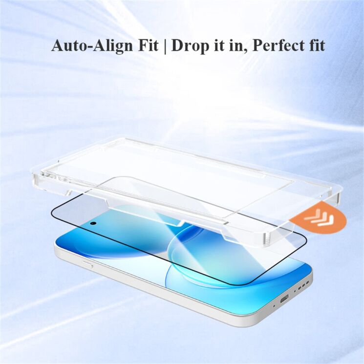 Защитное стекло LEREACH Tempered Glass Full Screen Protector для OPPO Reno 16 F/FS - Black: фото 4 из 11