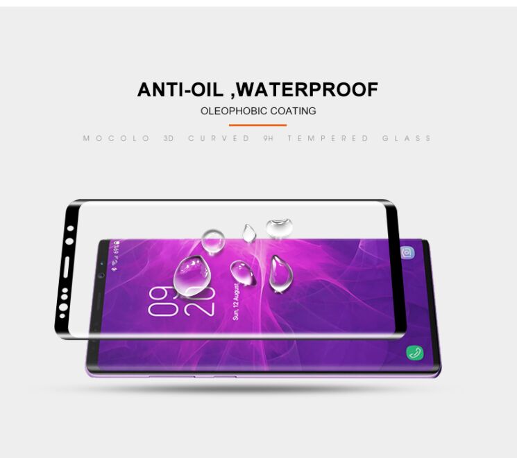 Защитное стекло MOCOLO 3D Curved Full Size для Samsung Galaxy Note 9 - Black: фото 9 из 11