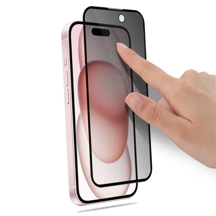 Захисне скло MOCOLO Anti-Spy для Apple iPhone 15 - Black: фото 3 з 6