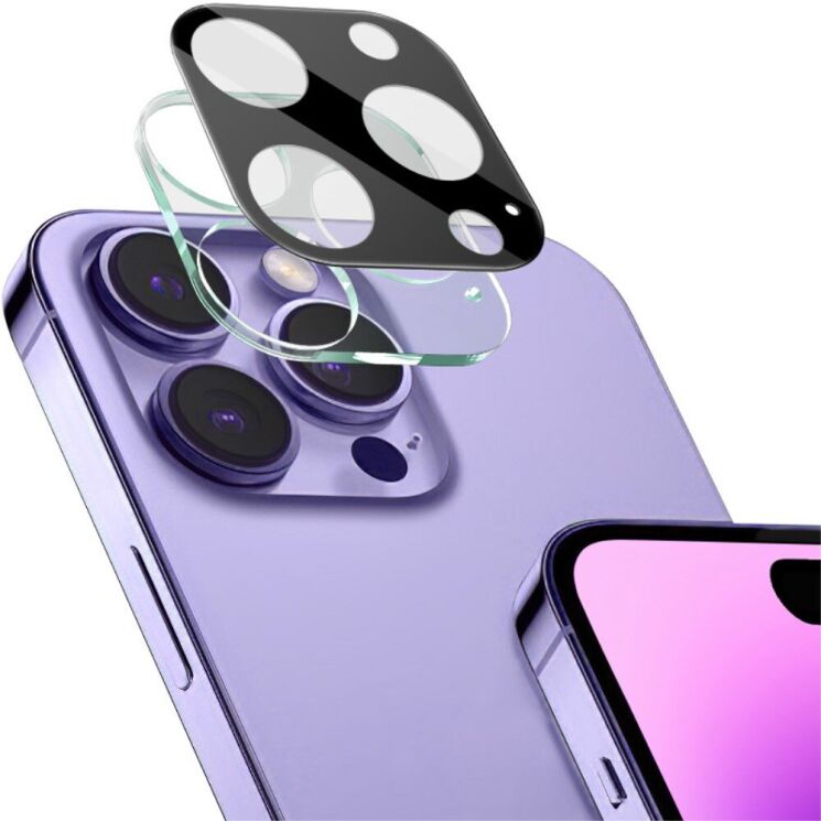 Защитное стекло на камеру IMAK Black Glass Lens для Apple iPhone 16 Pro / 16 Pro Max - Black: фото 2 из 10
