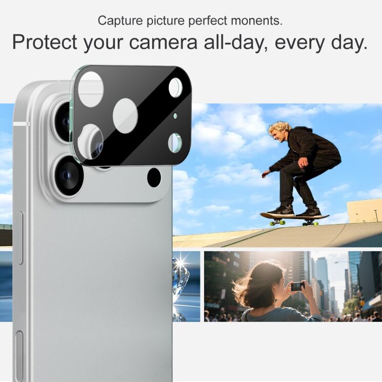 Защитное стекло на камеру IMAK Black Glass Lens для Apple iPhone 17 Pro - Black: фото 4 из 6