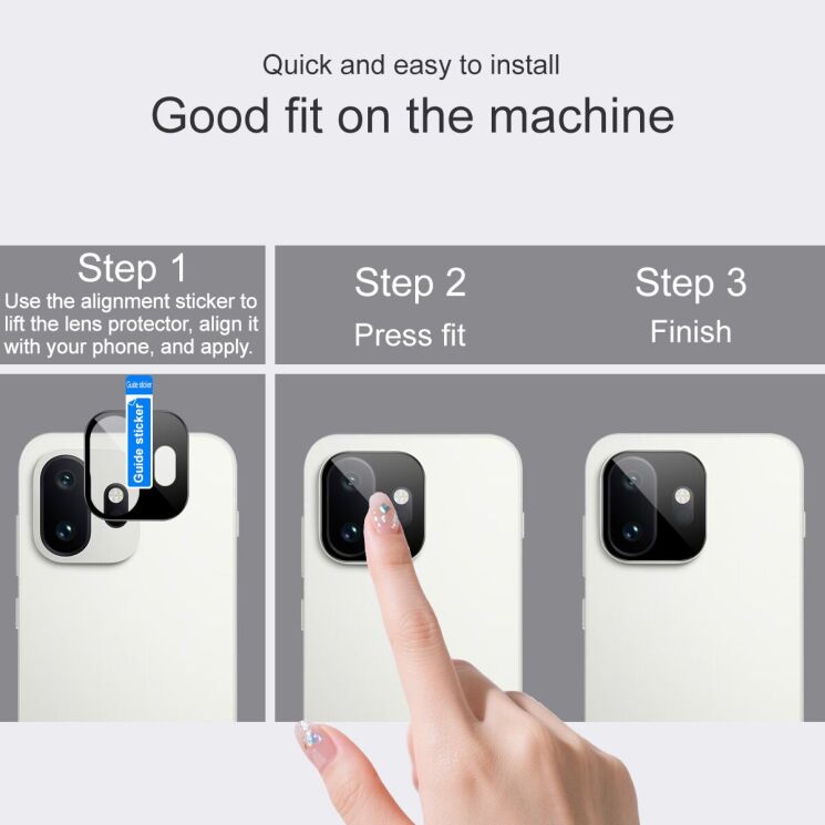 Захисне скло на камеру IMAK Black Glass Lens для OnePlus 15T - Black: фото 6 з 7