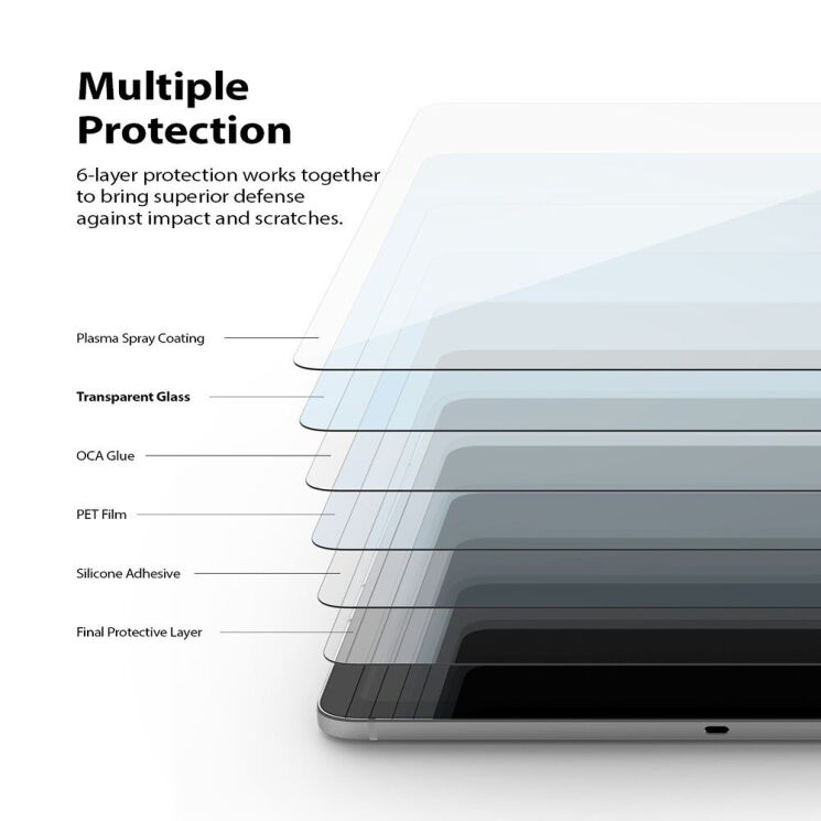Защитное стекло Ringke Invisible Defender для Samsung Galaxy Tab S7 FE / S7 Plus / S8 Plus / S9 Plus / S FE Plus / S10 Plus (G4as035): фото 5 из 13