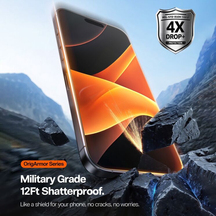 Захисне скло TORRAS OrigArmor для iPhone 17 Pro Max - Black: фото 7 з 8