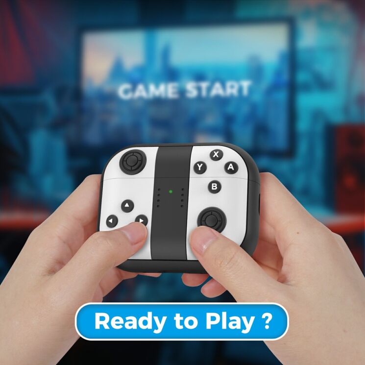 Защитный чехол AHASTYLE Game Controller для Apple AirPods Pro 3 - Black / White: фото 3 из 7