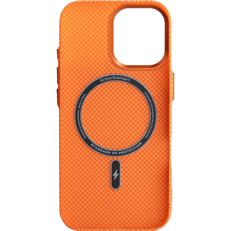 Захисний чохол ArmorStandart LikeCarbon2 MagCase для iPhone 17 - Kevlar Orange: фото 2 з 8