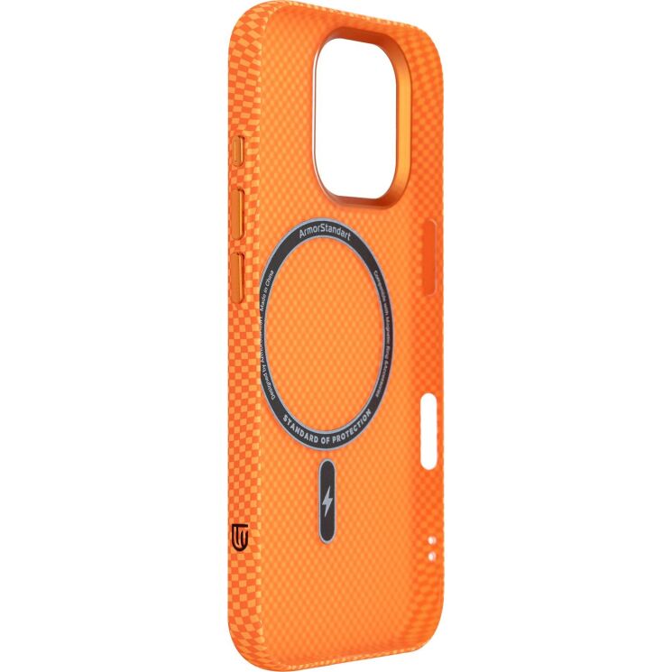 Захисний чохол ArmorStandart LikeCarbon2 MagCase для iPhone 17 - Kevlar Orange: фото 4 з 8