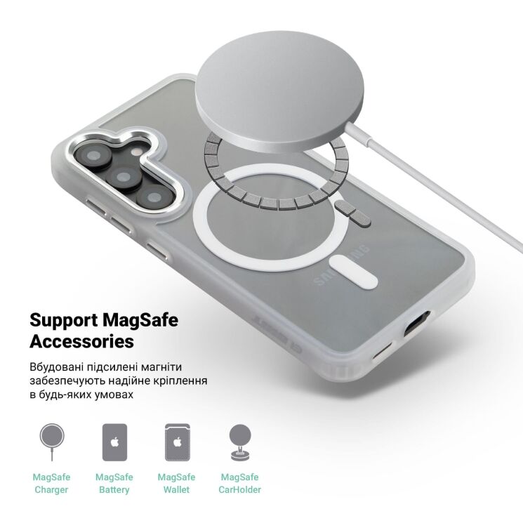 Защитный чехол ArmorStandart Unit MagSafe для Samsung Galaxy S26 (S942) - Matte Clear: фото 5 из 6
