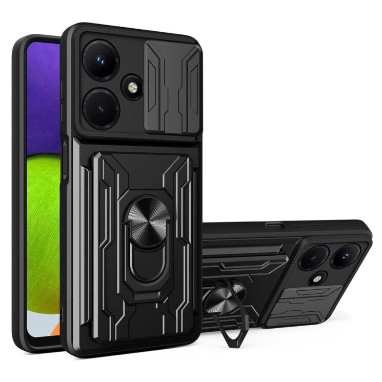 Защитный чехол Deexe Armor Slider для Infinix Hot 30i - Black: фото 1 из 7