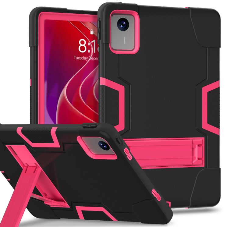 Защитный чехол Deexe Color Kickstand для Lenovo Tab M11 (TB330) / Xiaoxin Pad 2024 - Black / Rose Red (346333BP) Защитный чехол Deexe Color Kickstand для Lenovo Tab M11 (TB330) / Xiaoxin Pad 2024 - Black / Rose Red: фото 1 из 6
