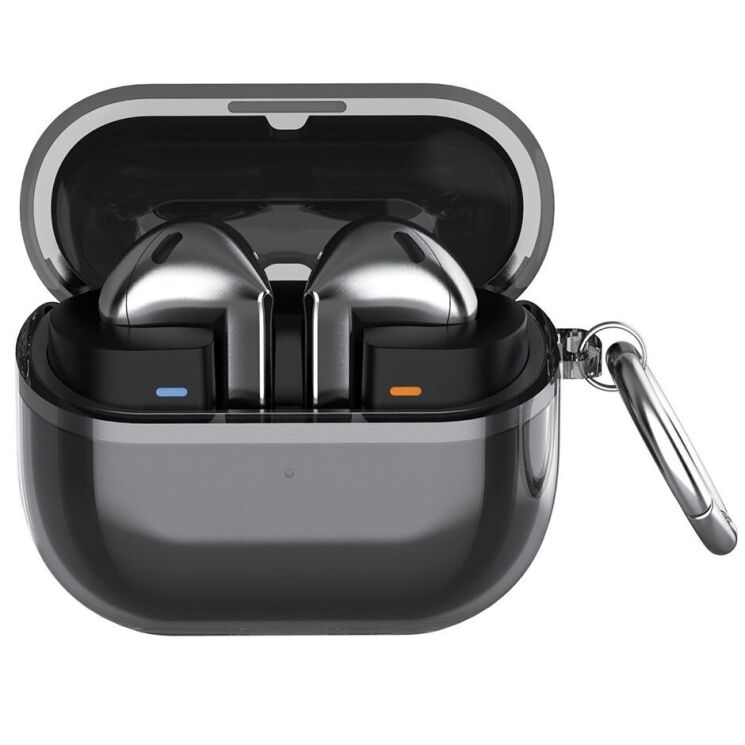 Захисний чохол Deexe Crystal Shield для Samsung Galaxy Buds 3 / Buds 3 Pro - Transparent Black: фото 1 з 7