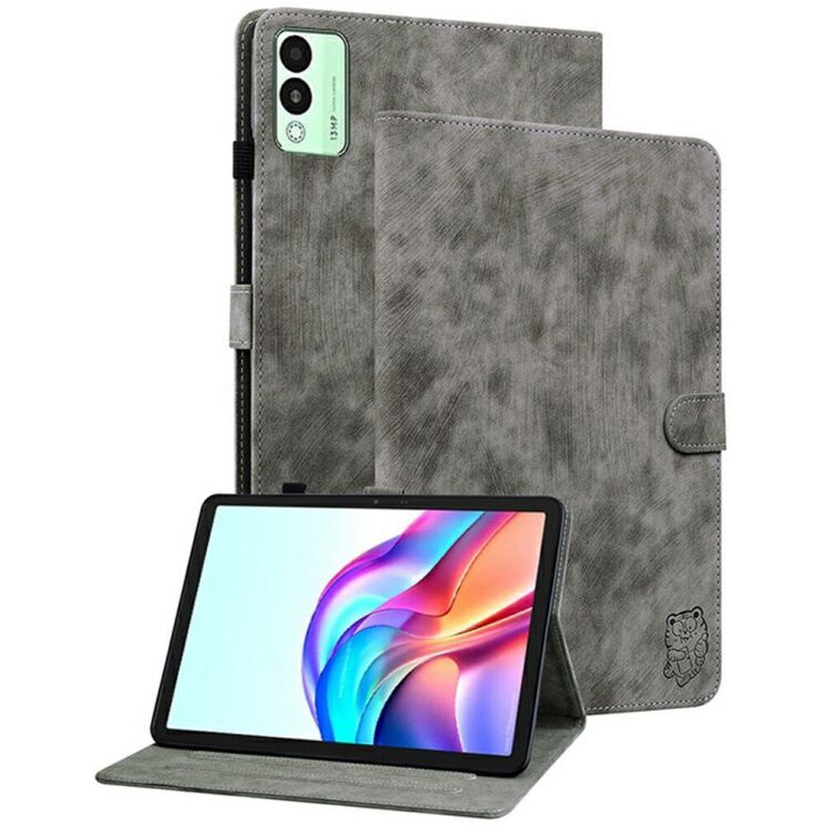 Захисний чохол Deexe Cute Tiger для TECNO Megapad 11 - Grey: фото 1 з 7