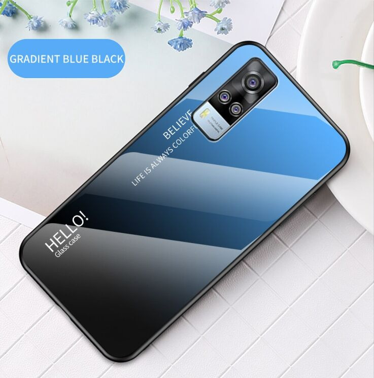 Защитный чехол Deexe Gradient Color для VIVO Y31 / Y53s - Black / Blue: фото 2 из 12