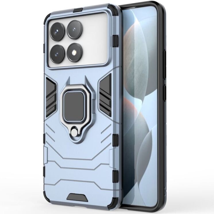 Защитный чехол Deexe Hybrid Case для Xiaomi Poco F6 Pro - Blue: фото 1 из 5