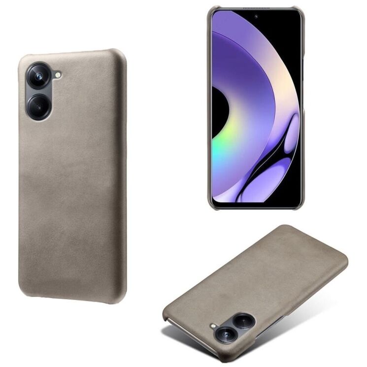 Захисний чохол Deexe Leather Back Cover для Realme 10 - Grey: фото 1 з 4