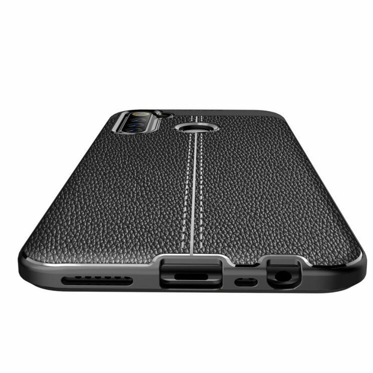Захисний чохол Deexe Leather Cover для Realme 6i - Black: фото 7 з 11